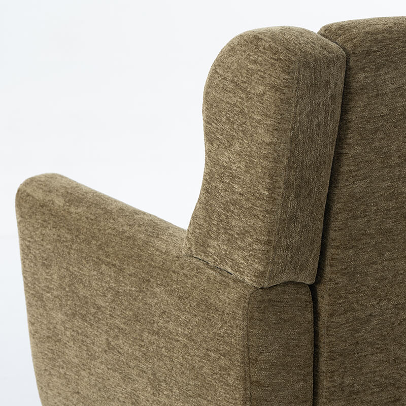 Modern Avocado Chenille Fabric Accent Chair