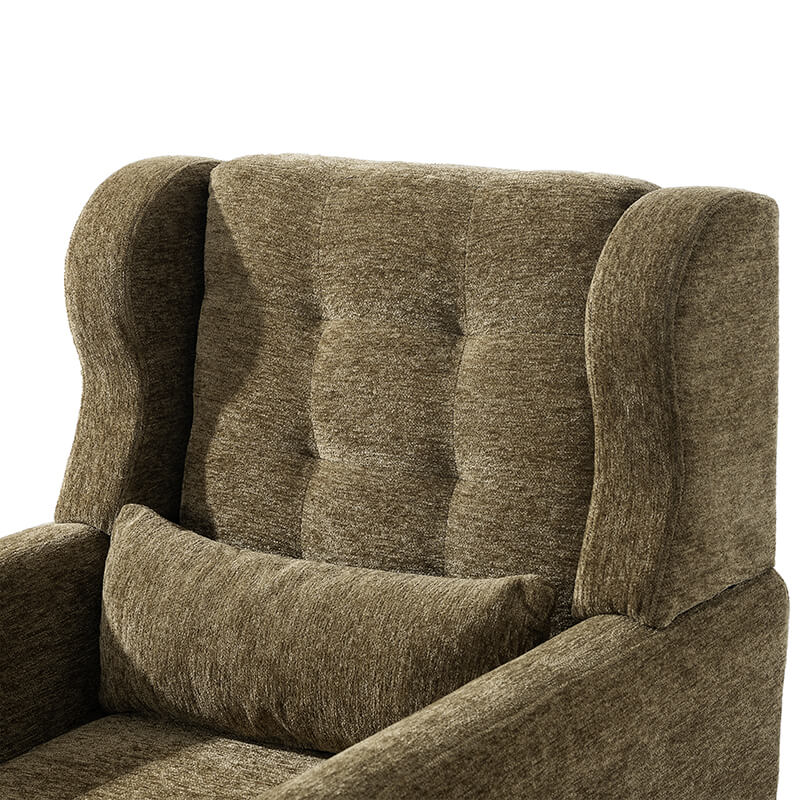 Modern Avocado Chenille Fabric Accent Chair