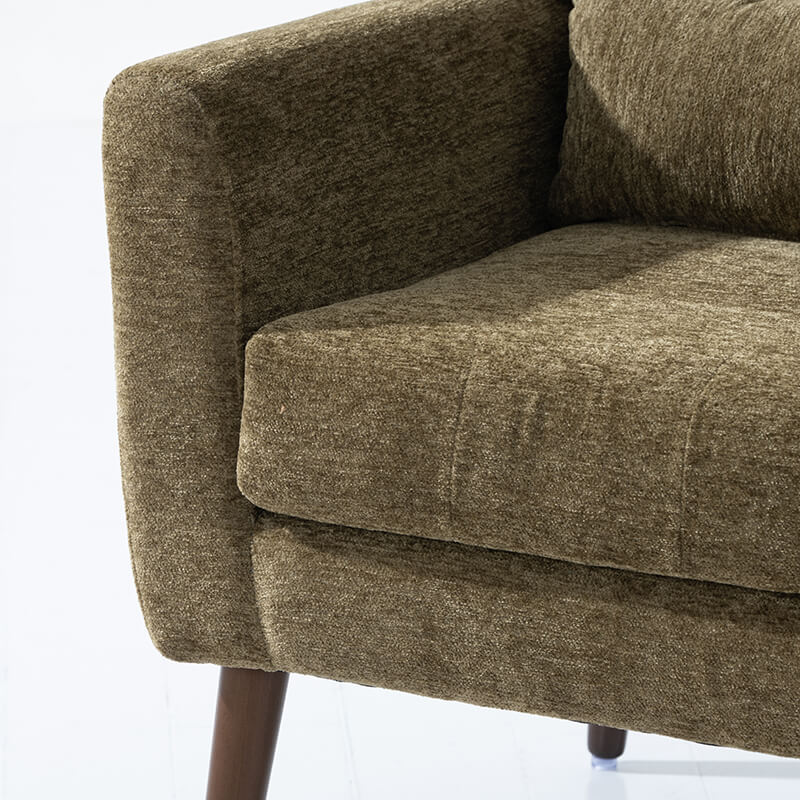 Modern Avocado Chenille Fabric Accent Chair