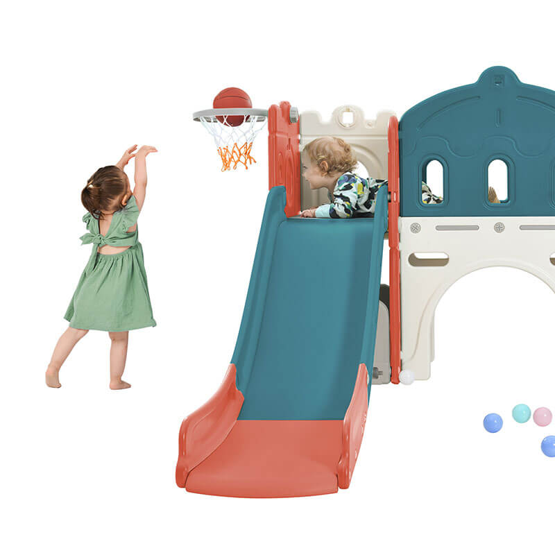 Freestanding Castle Climber Kids Slide Playset