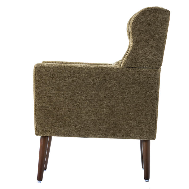 Modern Avocado Chenille Fabric Accent Chair