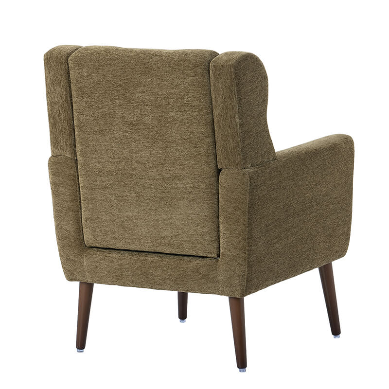 Modern Avocado Chenille Fabric Accent Chair