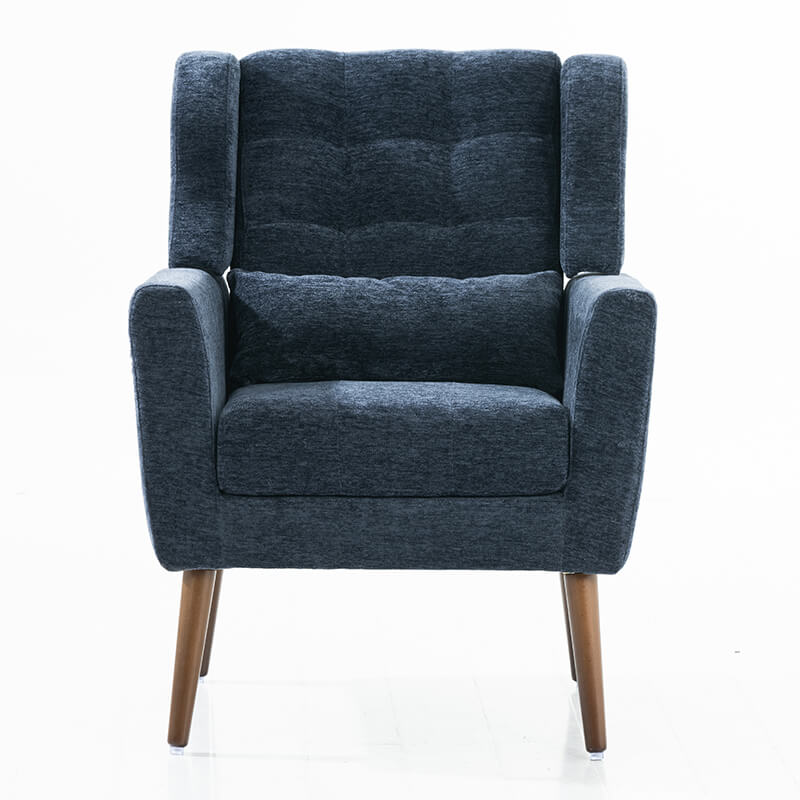 Modern Dark Blue Upholstered Accent Chair