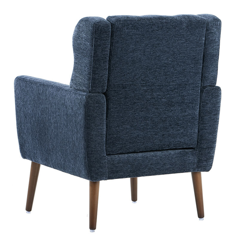 Modern Dark Blue Upholstered Accent Chair