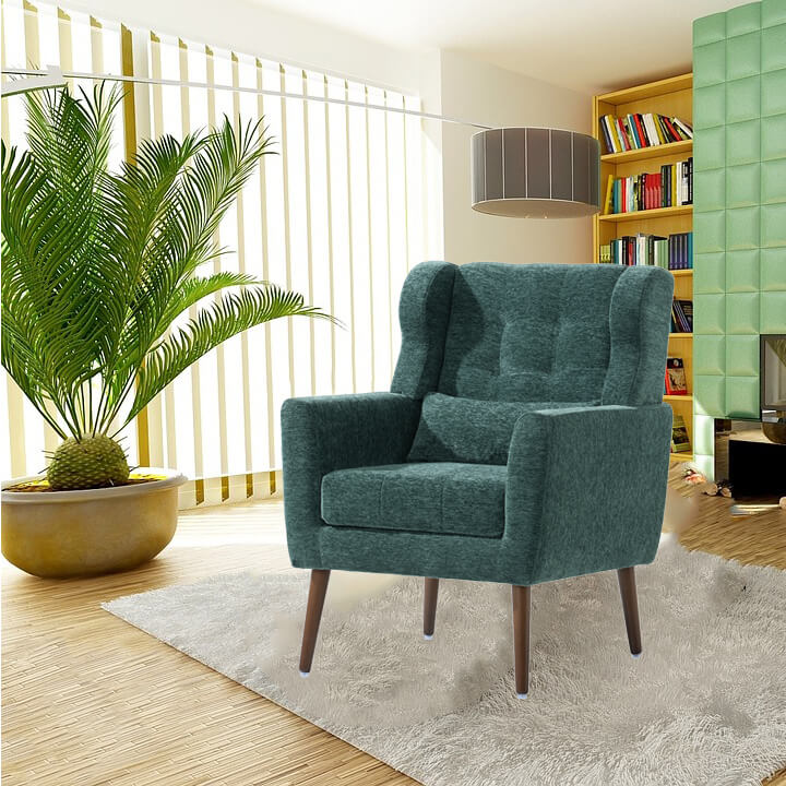 Modern Green Comfy Upholstered Accent Chair