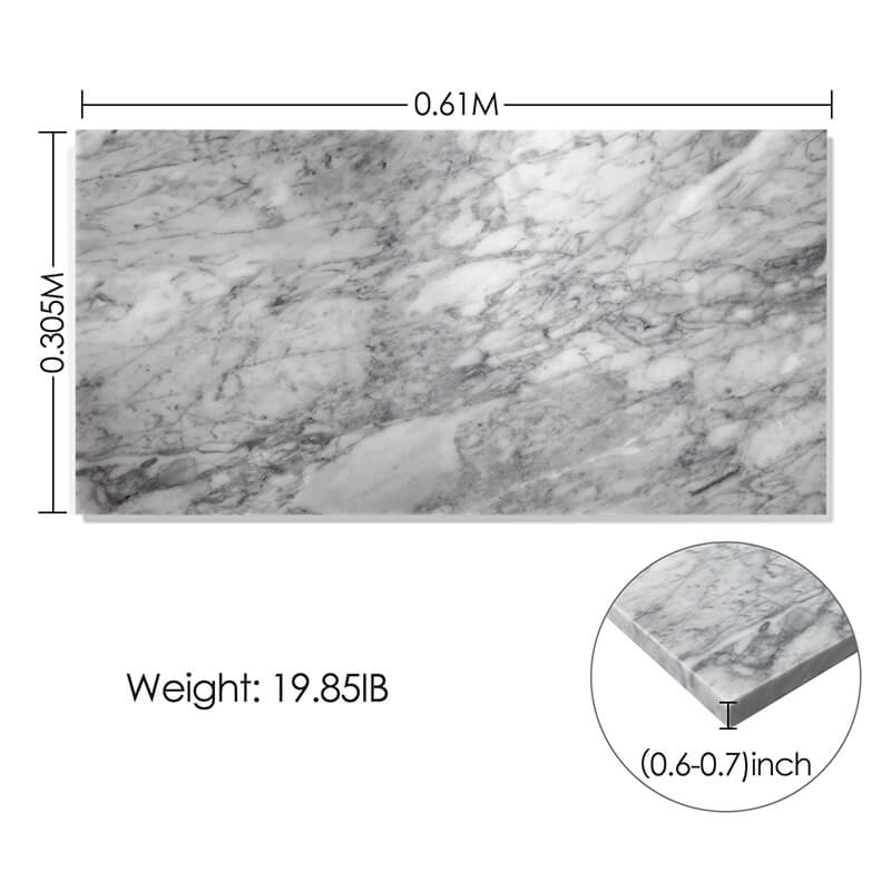 Gray Carrara Polished Natural Marble Tile