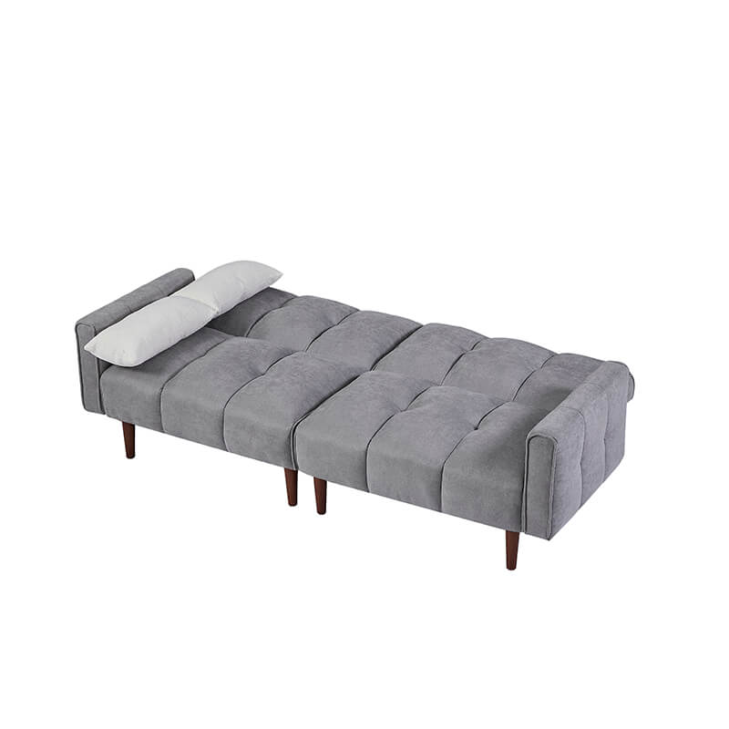 Modern Gray Convertible Futon Sofa Bed