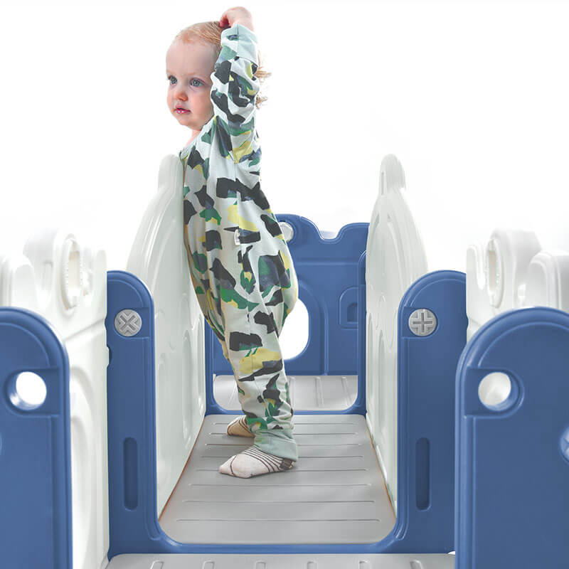 Blue Freestanding Kids Castle Climber Playset 