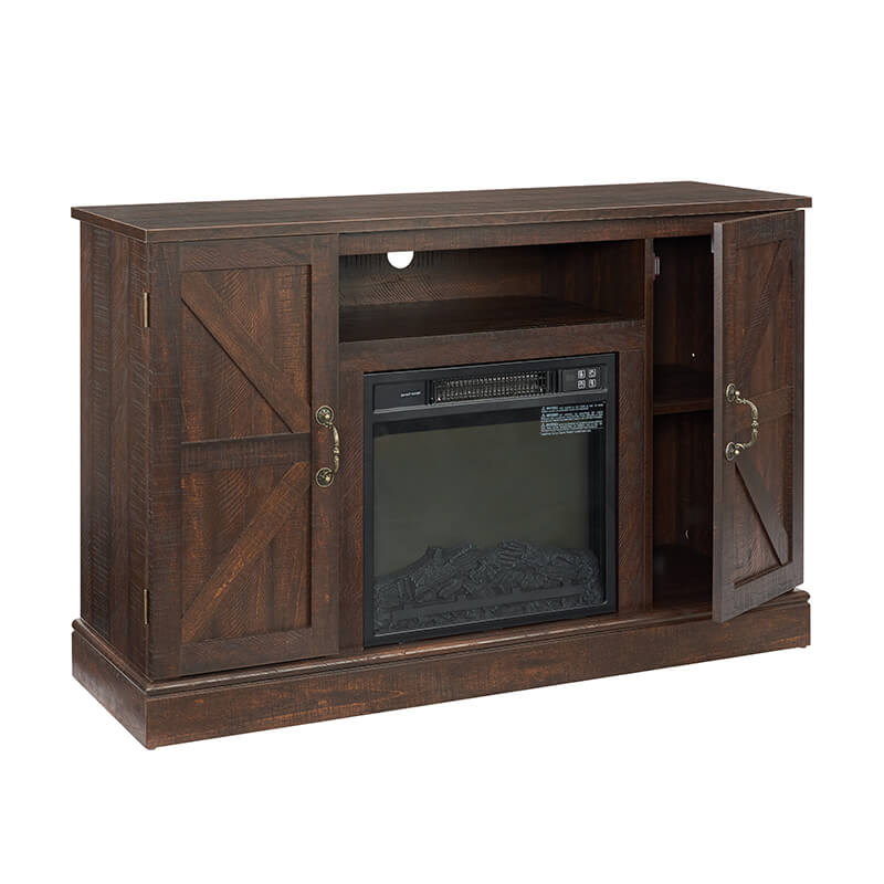 Farmhouse Espresso Electric Fireplace TV Stand