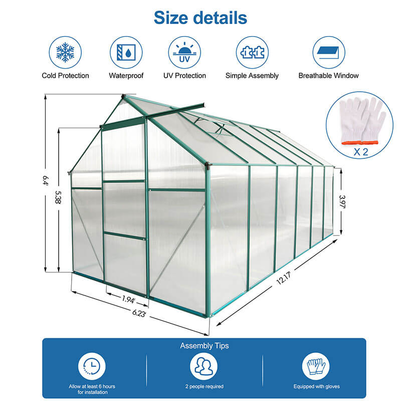 146.1" Aluminum Heavy Duty Walk-in Greenhouse