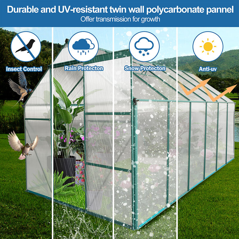 146.1" Aluminum Heavy Duty Walk-in Greenhouse