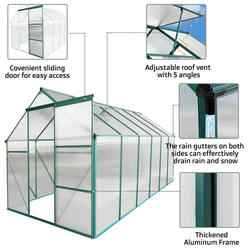 146.1" Aluminum Heavy Duty Walk-in Greenhouse