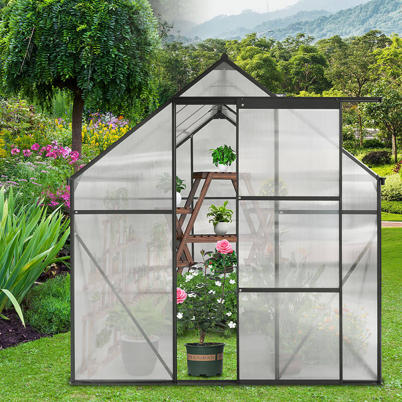 98.4" Black Polycarbonate Aluminum Greenhouse