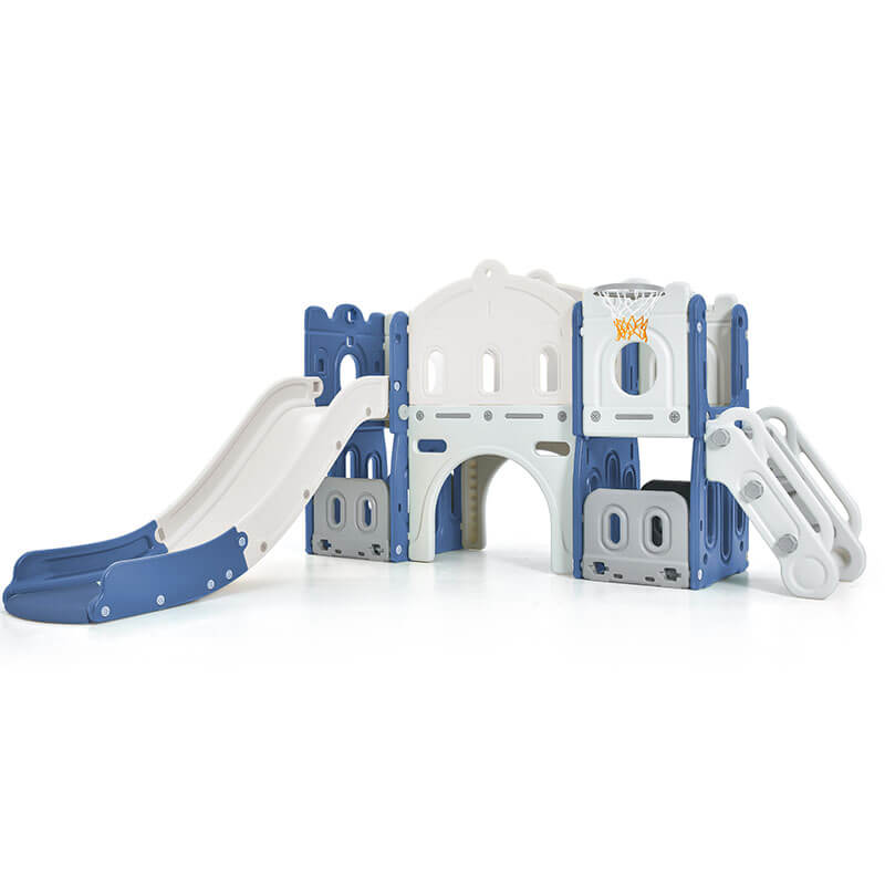 Blue Freestanding Kids Castle Climber Playset 