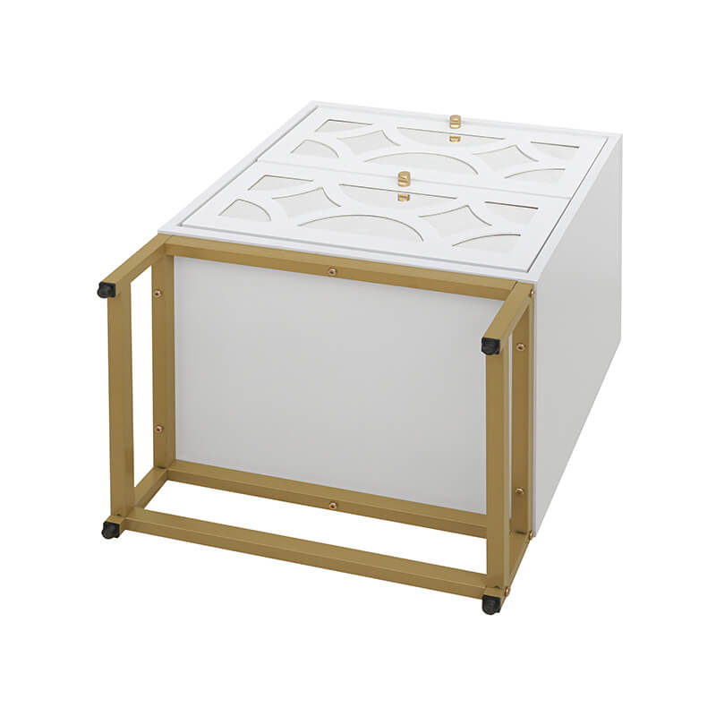 18.9" White Mirrored 2-Drawer Nightstand