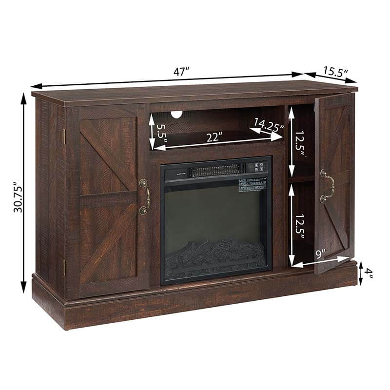 Farmhouse Espresso Electric Fireplace TV Stand