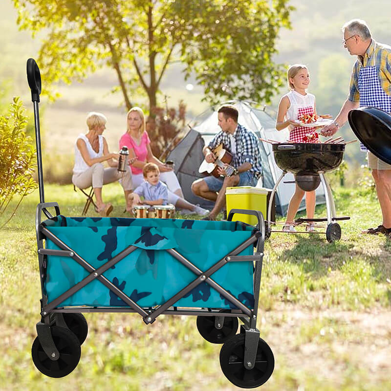 Navy Blue Outdoor Wagon Garden Cart