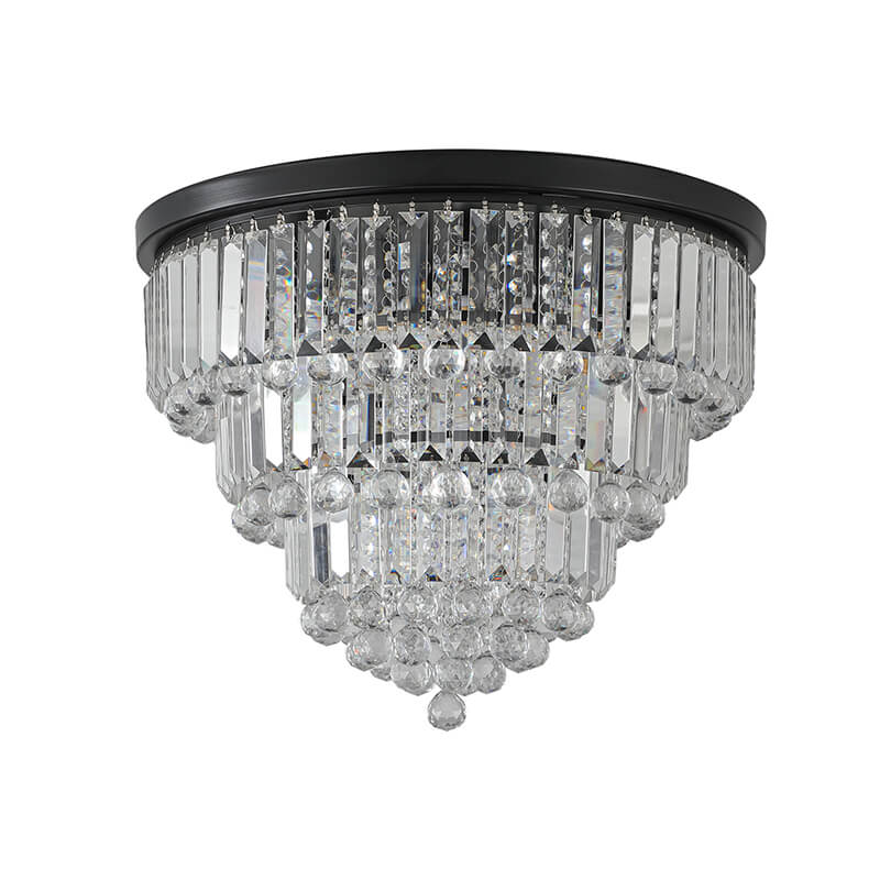 Black Luxury Modern Clear Crystal Chandelier