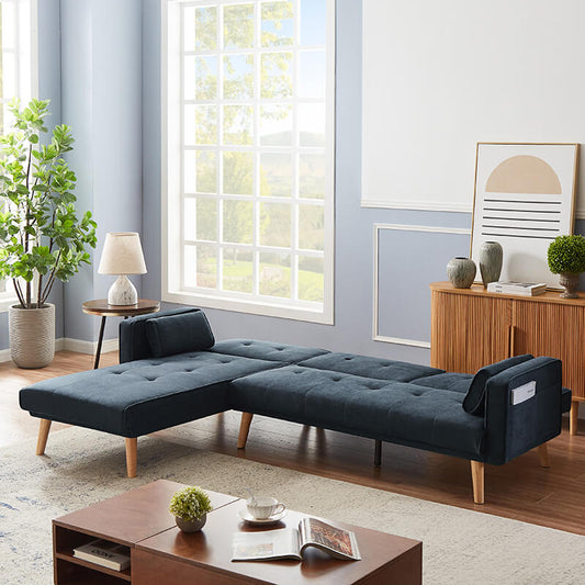 94.5" Linen Convertible Sectional Sleeper Sofa