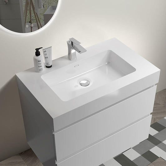 White Wall Mounted Floating Bathroom Vanity