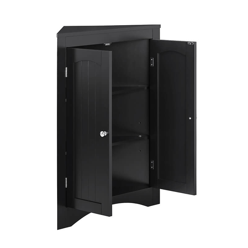 Coffee Black Corner Bathroom Floor Cabinet