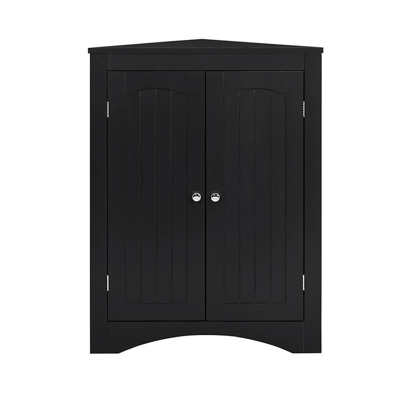 Coffee Black Corner Bathroom Floor Cabinet