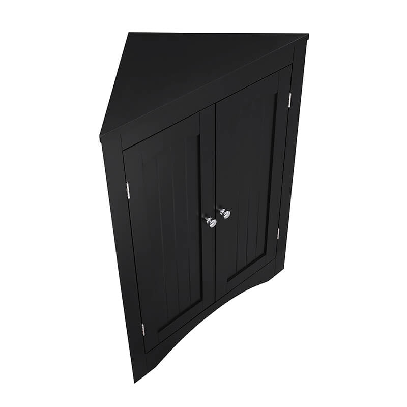 Coffee Black Corner Bathroom Floor Cabinet