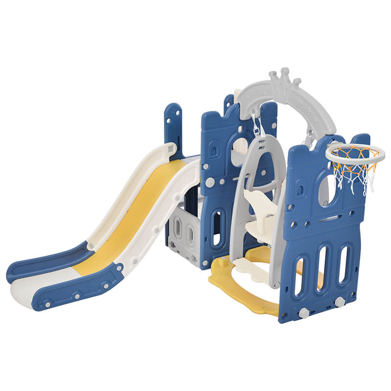 Blue Freestanding Toddler Slide & Swing Set