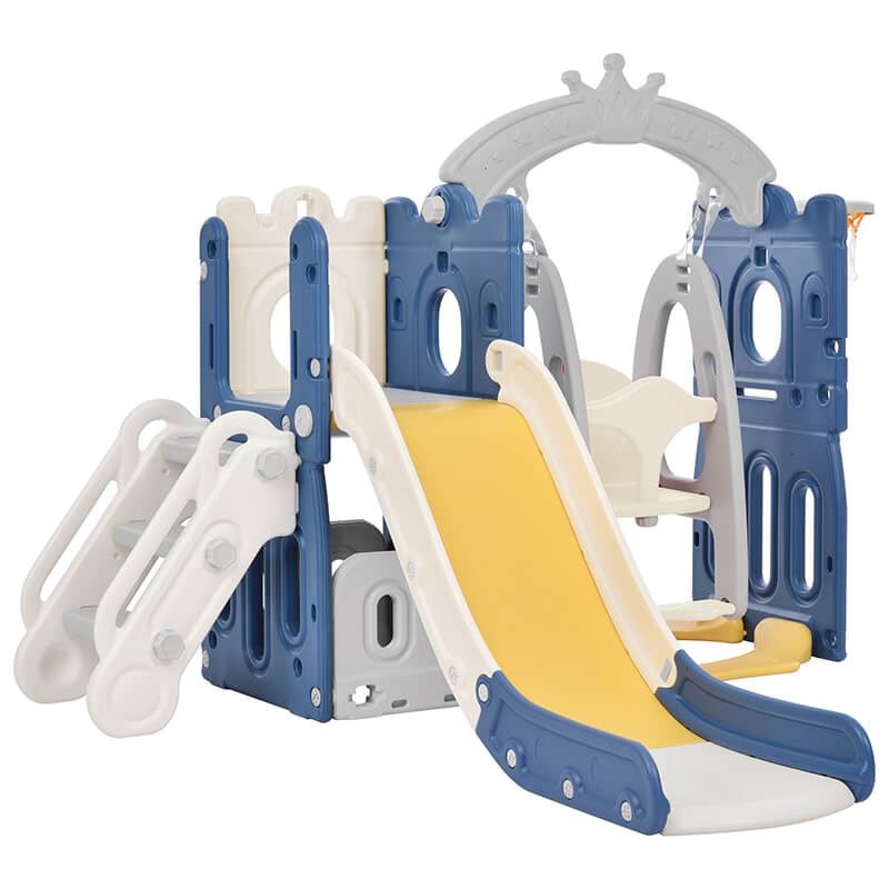 Blue Freestanding Toddler Slide & Swing Set