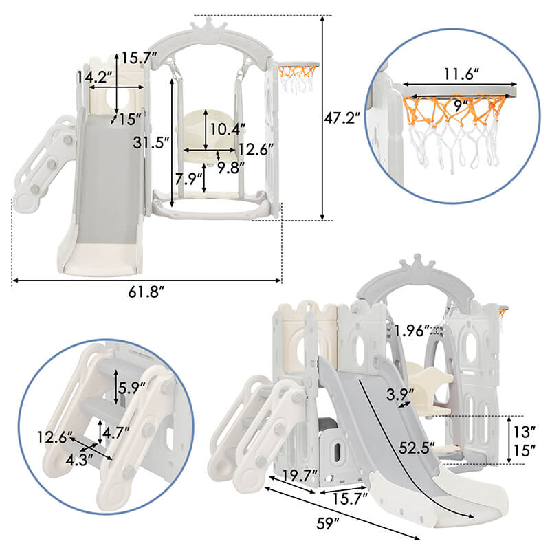 Freestanding Playground Toddler Climber Slide