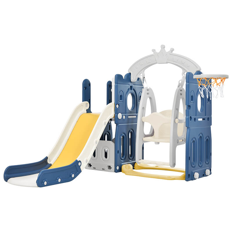 Blue Freestanding Toddler Slide & Swing Set