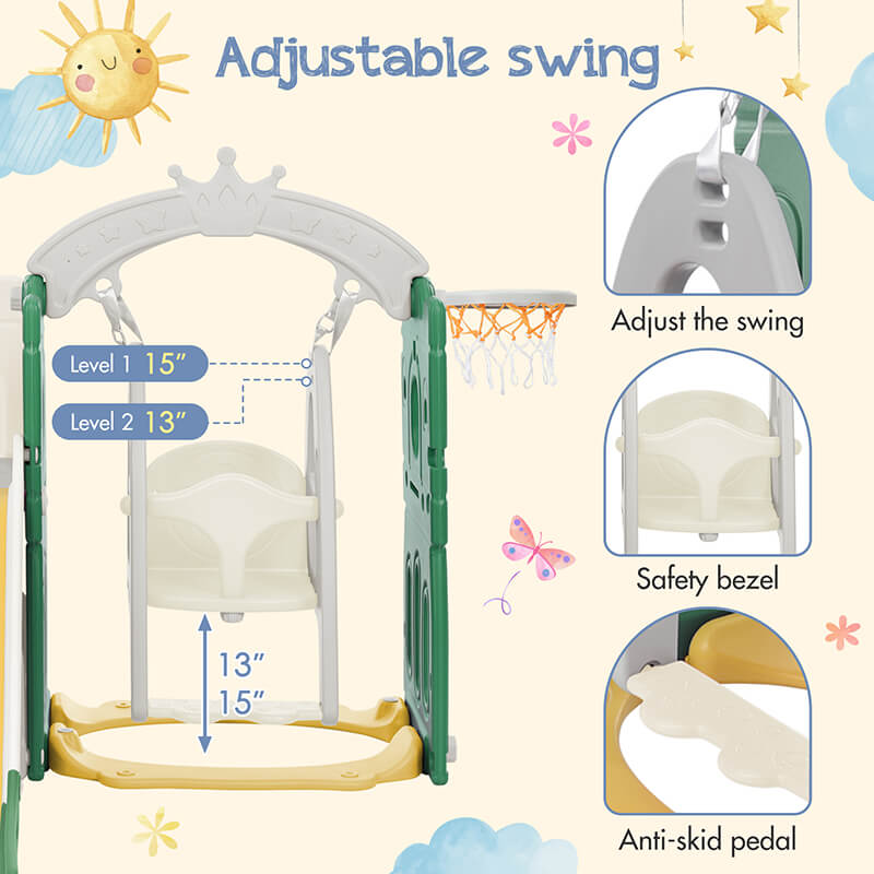 Playground Toddler Climber Slide & Swing Set