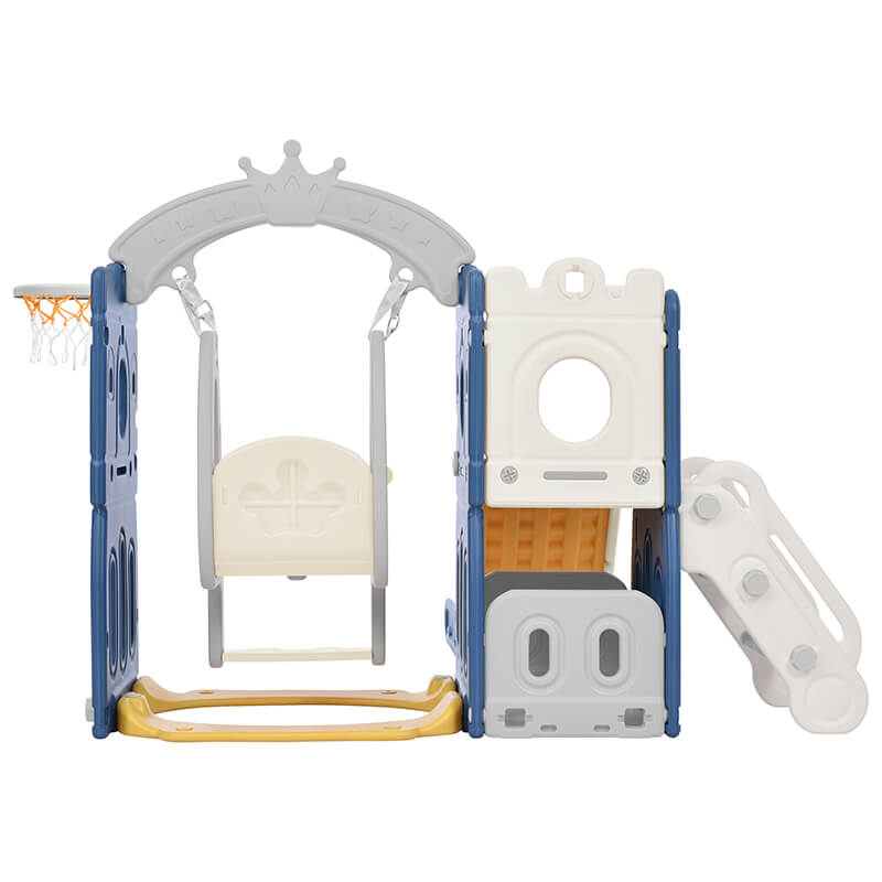 Blue Freestanding Toddler Slide & Swing Set