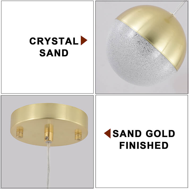 Large Gold Acrylic Globe Pendant Light