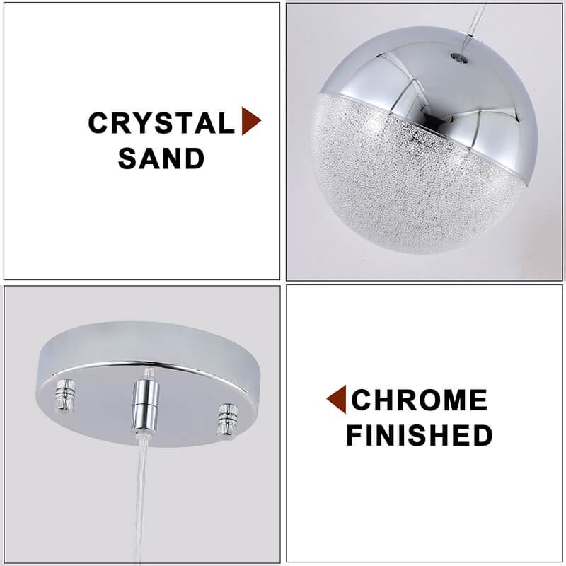 5.1" Chrome Acrylic Iron Pendant Light