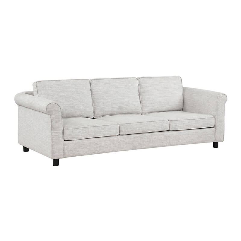 Bishop Beige 3-Seats Upholstered Fabric Sofa