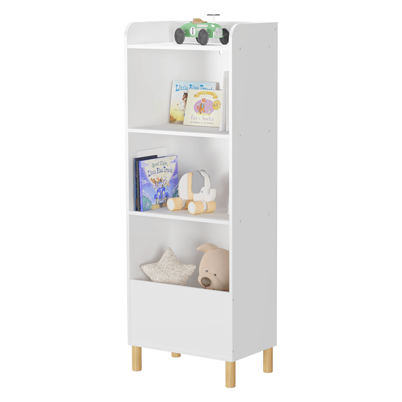 White 4-Tier Book Display Kids Bookcase