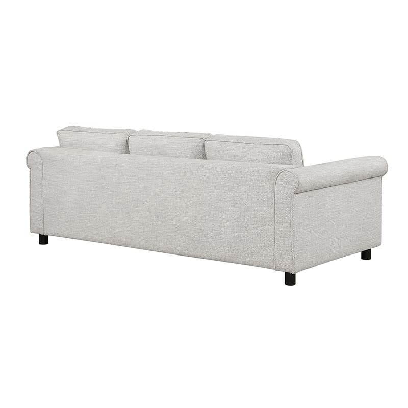 Bishop Beige 3-Seats Upholstered Fabric Sofa