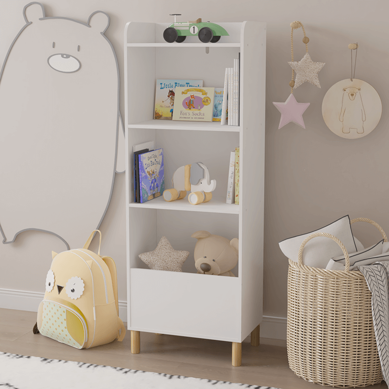 White 4-Tier Book Display Kids Bookcase