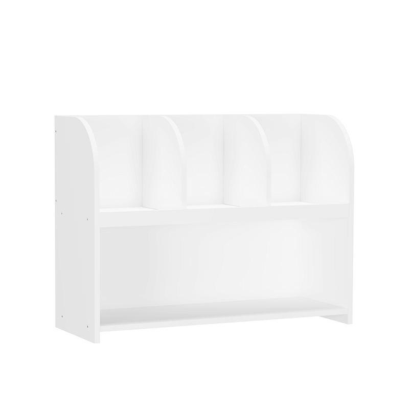 31.5" White Kids Bookcase with 4 Compartments Toy Storage