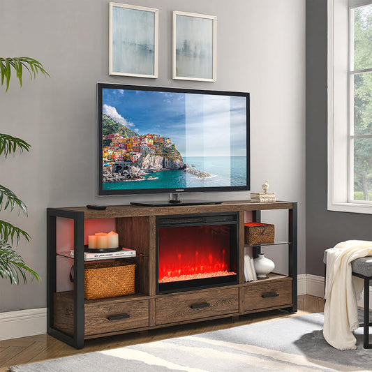 Black Electric Ultra Thin Heater Fireplace