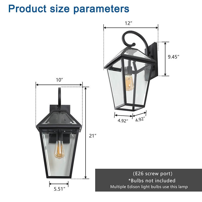 Aluminum Glass Outdoor Waterproof Wall Light