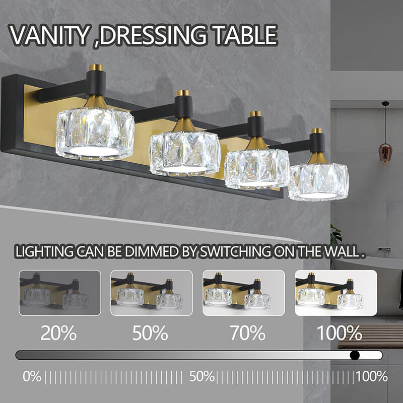 27.6" Modern LED Crystal Mirror Light 