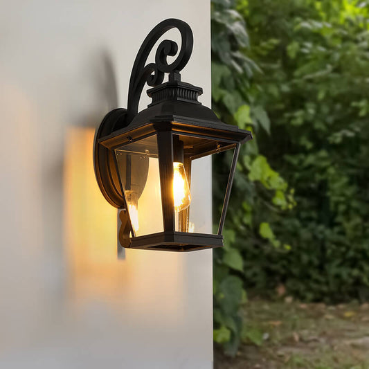 Black Aluminum Large Outdoor Wall Light