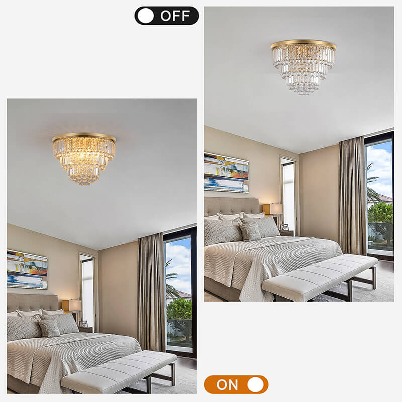 Modern Gold Clear Crystal LED Chandelier