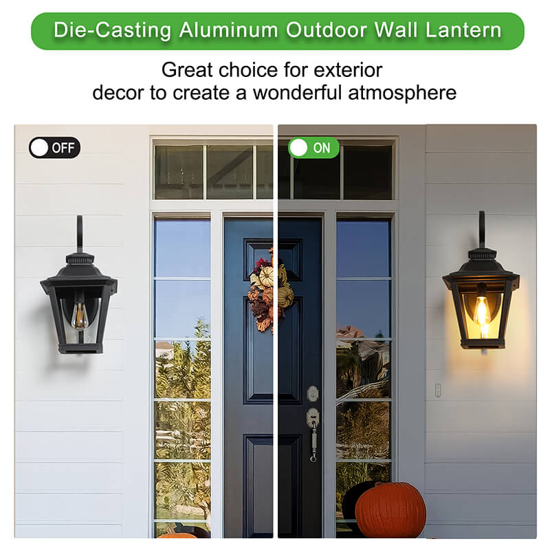 Black Aluminum Large Outdoor Wall Light