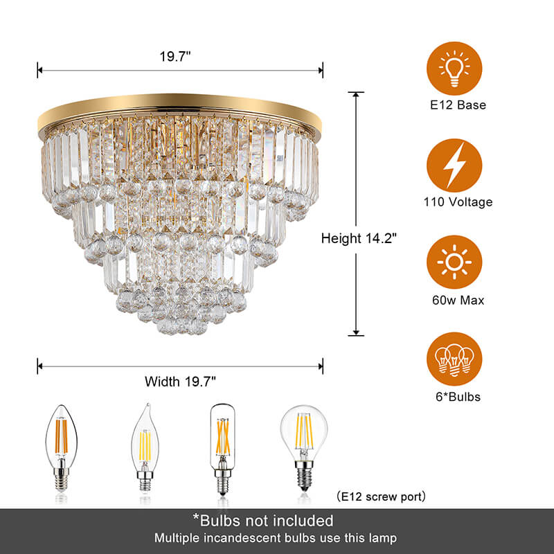 Modern Gold Clear Crystal LED Chandelier