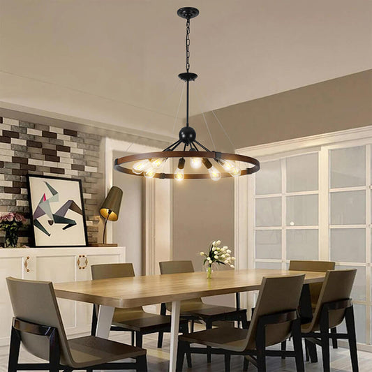 Antique 8-Light Retro Farmhouse Pendant Light