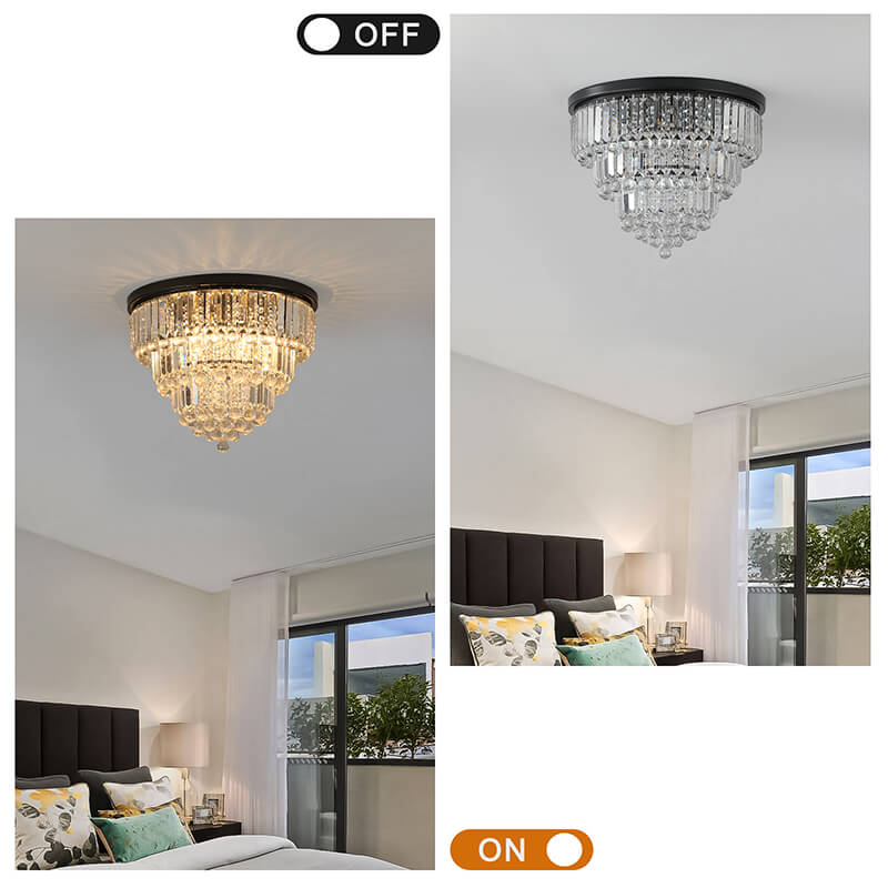 Black Luxury Modern Clear Crystal Chandelier