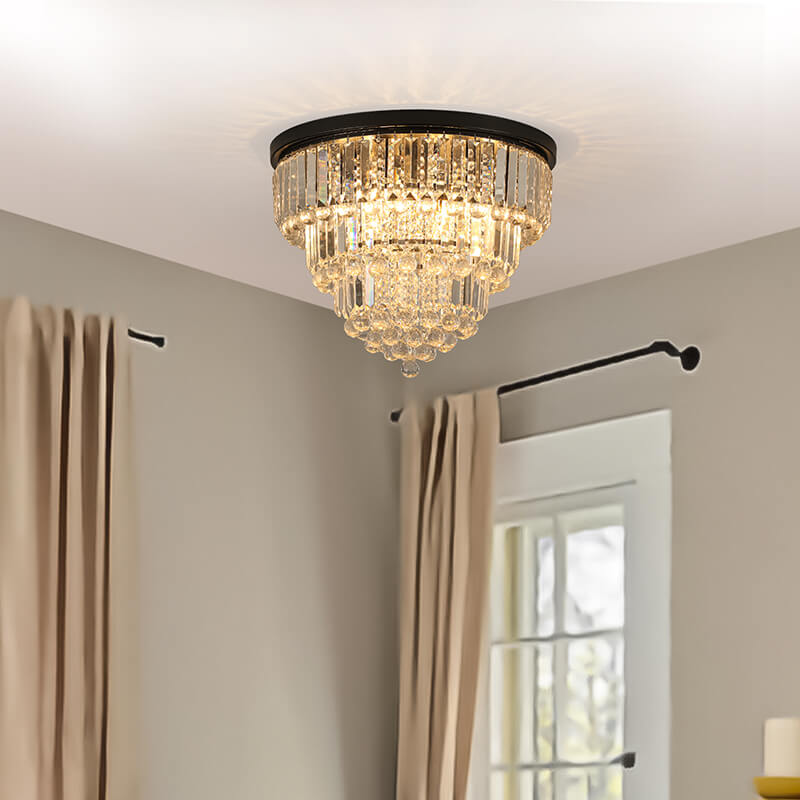 Black Luxury Modern Clear Crystal Chandelier